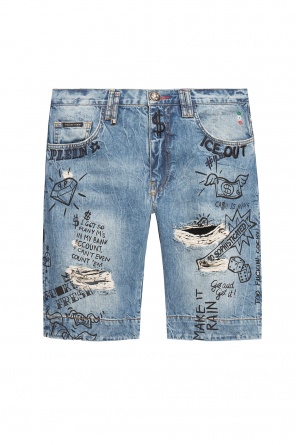 Embroidered denim shorts, zdjęcie 1 Embroidered denim shorts od Philipp Plein